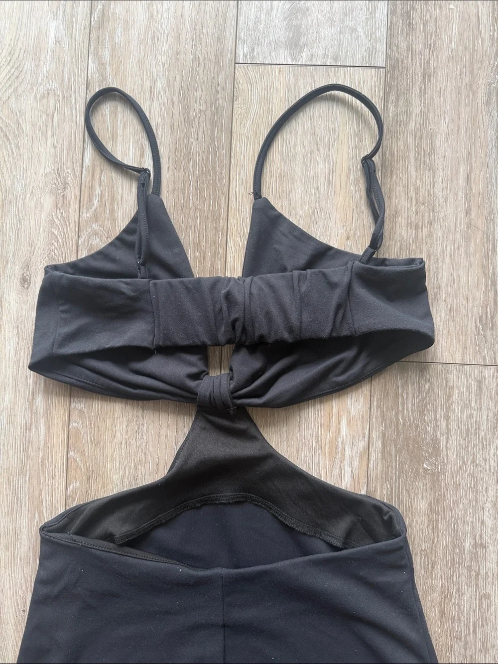 Dynamite Black Cutout Knot-Front Midi Dress - Picture 5 of 5